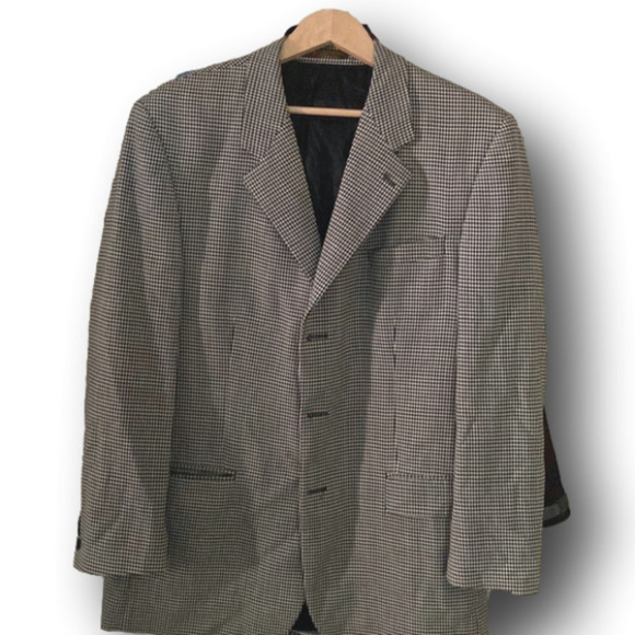 Stars Toronto Oversized Blazer. Fine plaid. %100 Wool - Picture 1 of 7